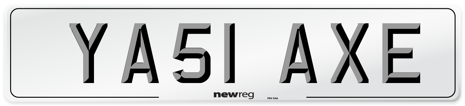 YA51 AXE Number Plate from New Reg